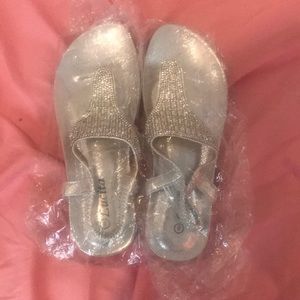 silver open toed sandals!